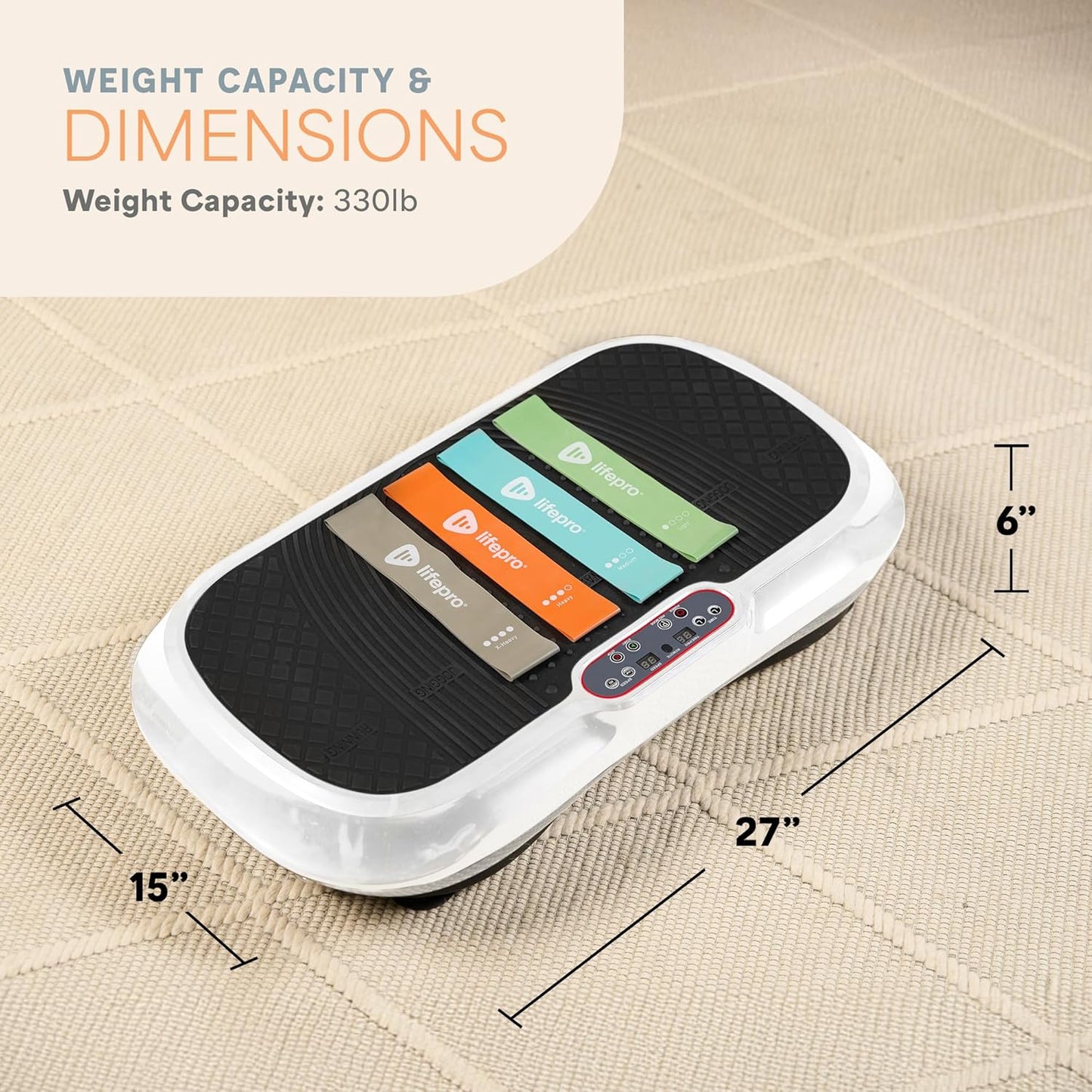 Lifepro Waver Vibration Plate Exercise Machine – High-Intensity Vibration Plate for Lymphatic Drainage – Full-Body Workout Vibrating Platform with Loop Bands – Fitness Equipment for Strength & Toning