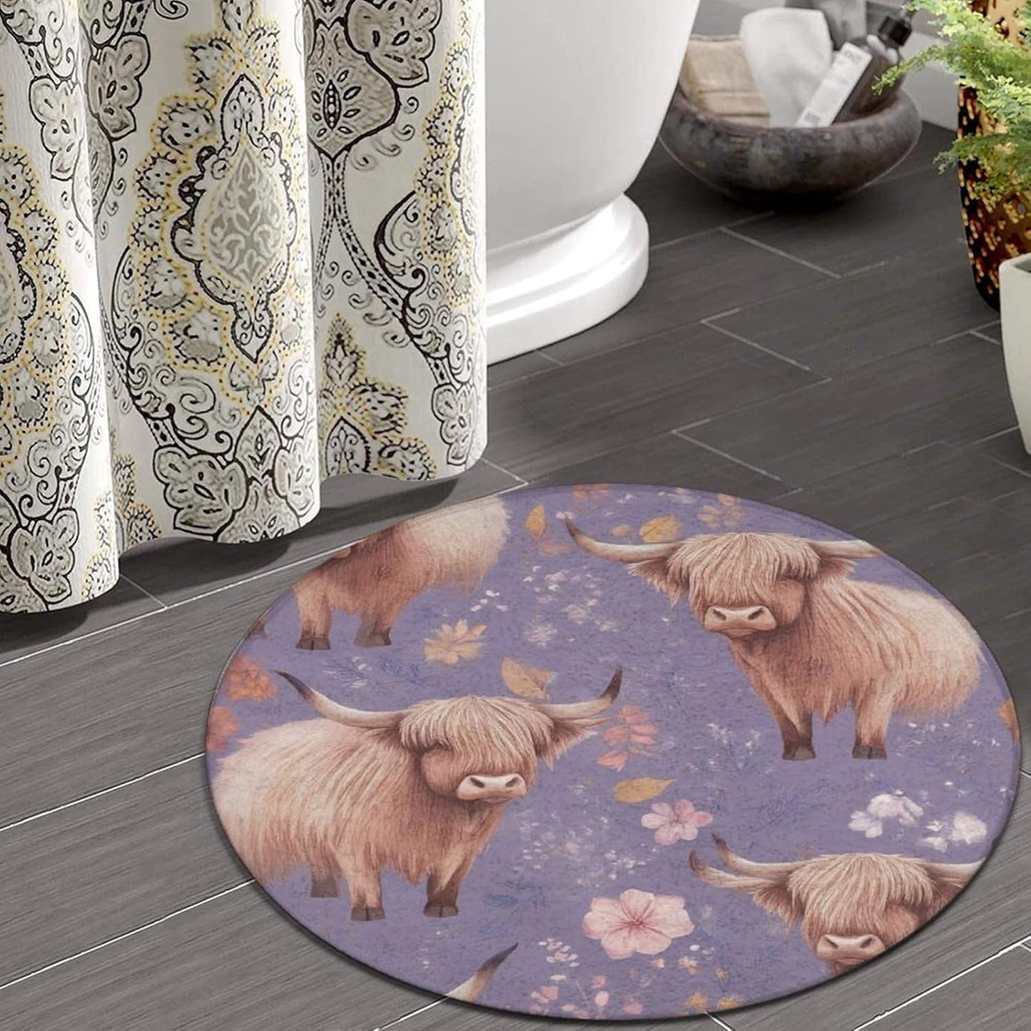 Room Sofa Yoga Soft Round Carpet, Home Decor Non Slip Kitchen Office Circle Rug, Machine Washable Modern Round Area Rug Beach Turtles, 60inch