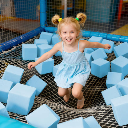 Foam Pit Blocks Foam Padding Sponge Pit Cubes Sponge Blocks for Amusement Park Gymnastics Freerunning and Parkour Courses - 24PCS 5" x 5" x 5" (Dark Blue)