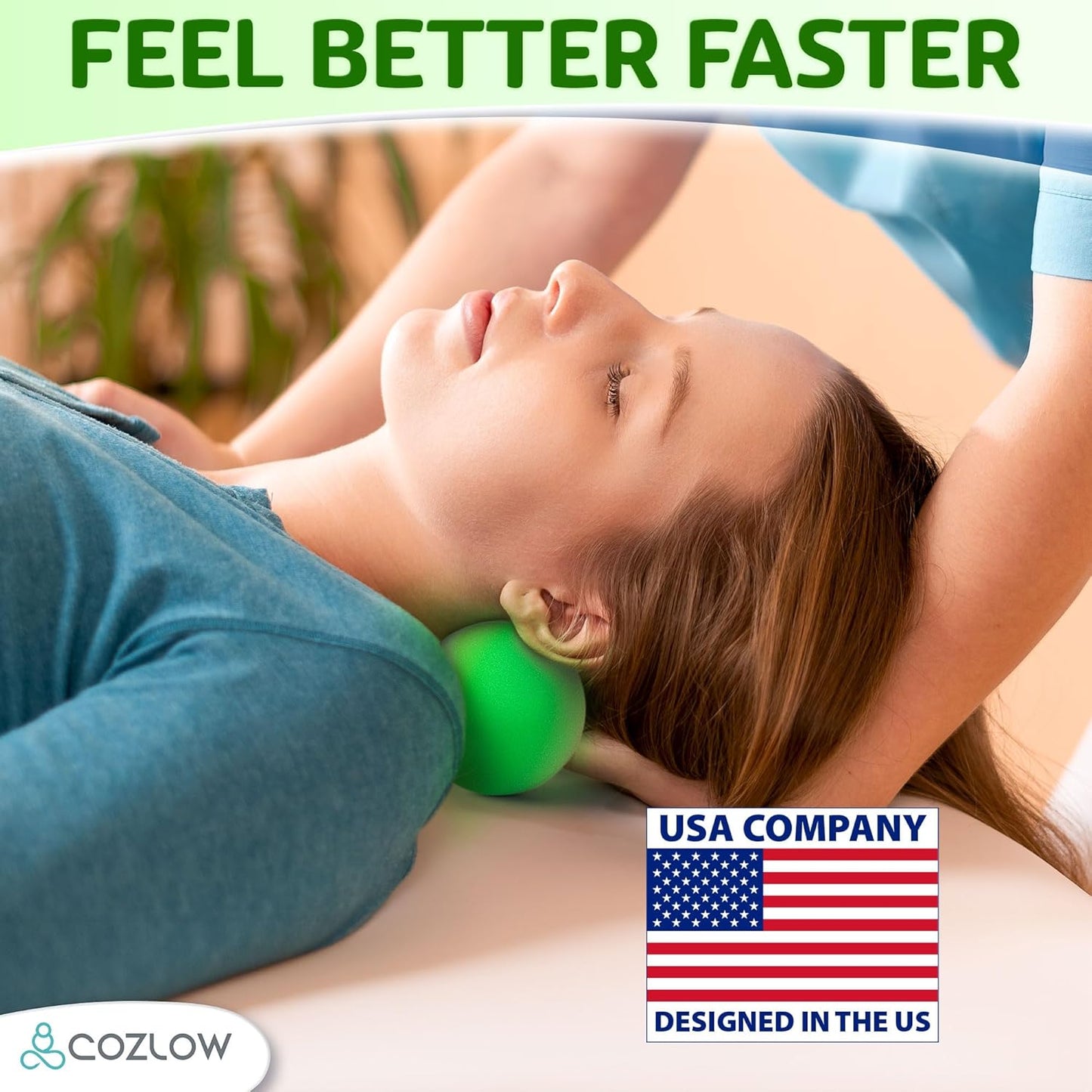 COZLOW Double Lacrosse Silicone Massage Ball - Cobalt Blue - Peanut Trigger Point Roller for Mobility, Deep Tissue Therapy, Myofascial Release - Acupressure Tool for Muscle Pain Relief