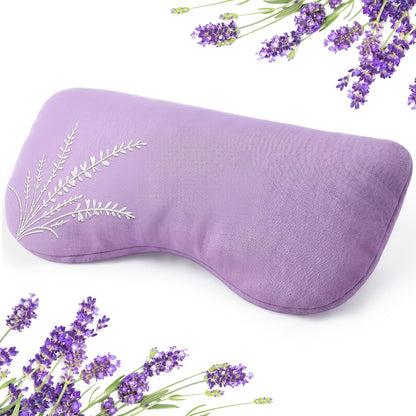 Weighted Lavender Eye Pillow, Linen Flaxseed Aromatherapy Eye Mask for Sleeping, Cooling & Heating Pad for Migraine Relief, Meditation, Spa & Relaxation Gifts for Women (Green)