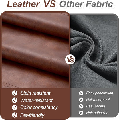 Hobestluk Giant Bean Bag Chair Lazy Floor Sofa, Memory Foam Fireside Sofa for Adults, Big Beanbag Faux Leather Armless Chair for Living Room Bedroom Dorm Office (Brown, Single)