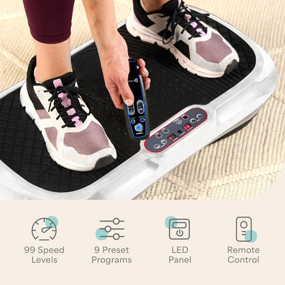 Lifepro Waver Vibration Plate Exercise Machine – High-Intensity Vibration Plate for Lymphatic Drainage – Full-Body Workout Vibrating Platform with Loop Bands – Fitness Equipment for Strength & Toning
