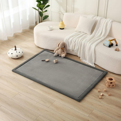 Hakuna Matte CloudSoft Mat for Floor 60" x 80" Beige – Coral Velvet Memory Foam Rug – Non-Slip, Water-Resistant