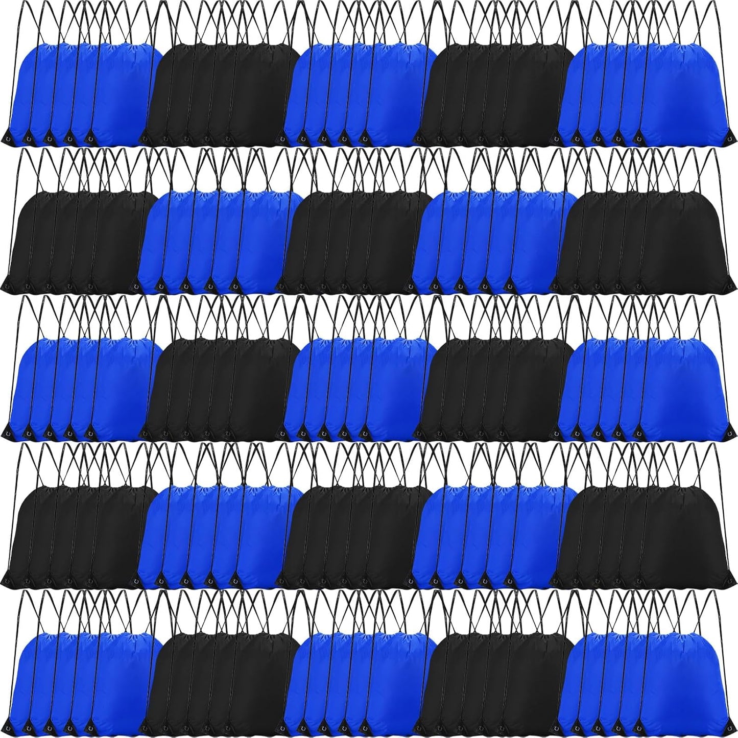 Shappy Drawstring Backpack Bulk Sports Gym Cinch Bag Polyester String Bag for Men Women(10 Colors,100 Pcs)