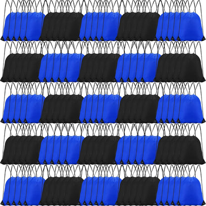 Shappy Drawstring Backpack Bulk Sports Gym Cinch Bag Polyester String Bag for Men Women(10 Colors,100 Pcs)