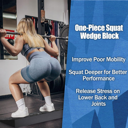 Squat Wedge Block One Piece: Heel Elevated Slant Board for Squats Weightliting Home Gym Squat Wedge