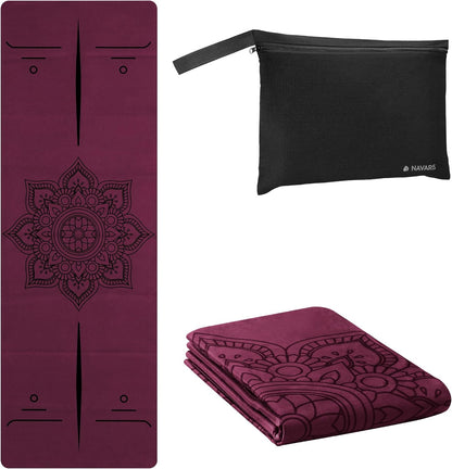 Navaris Foldable Yoga Mat for Travel - 1/16" (1.5mm) Thick Exercise Mat for Pilates, Workout, Gym, Fitness - Non-Slip Folding Portable Mat
