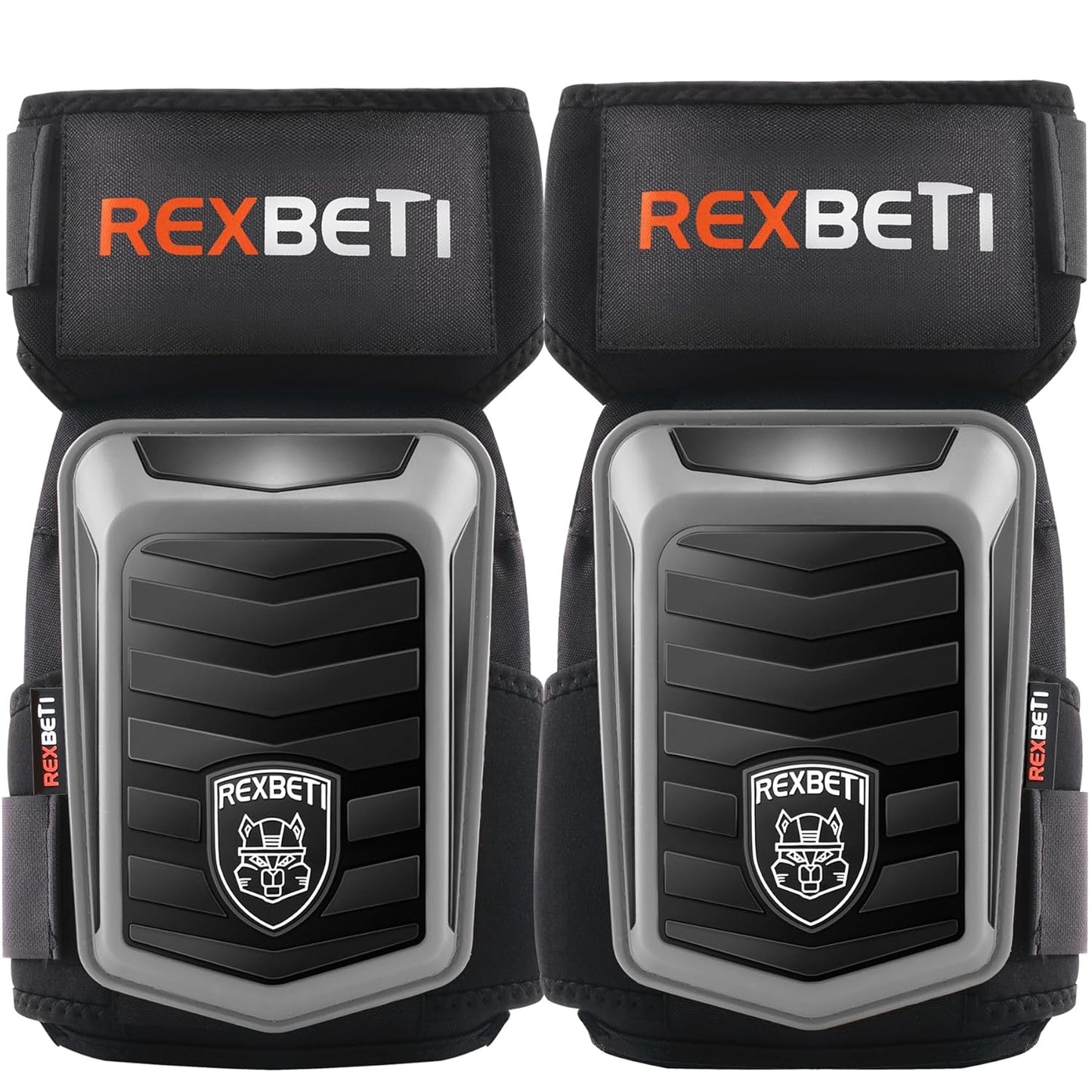 REXBETI Knee Pads for Work, Construction Knee Pads for Men, Heavy Duty Comfortable Anti-slip Foam Gel Knee Pads for Gardening Flooring and Cleaning, Strong Stretchable Straps, Orange