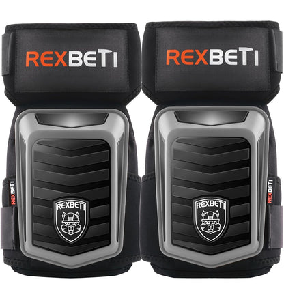 REXBETI Knee Pads for Work, Construction Knee Pads for Men, Heavy Duty Comfortable Anti-slip Foam Gel Knee Pads for Gardening Flooring and Cleaning, Strong Stretchable Straps, Orange