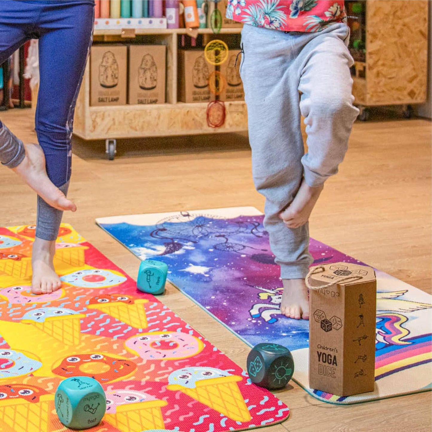 Myga Childrens Yoga Mat,Eco-Friendly Printed Yoga, Exercise and Fitness Mat for Kids,Features 8 Yoga Poses on the Reverse,Non-Slip, Extra Grip and Multi-Purpose Mat
