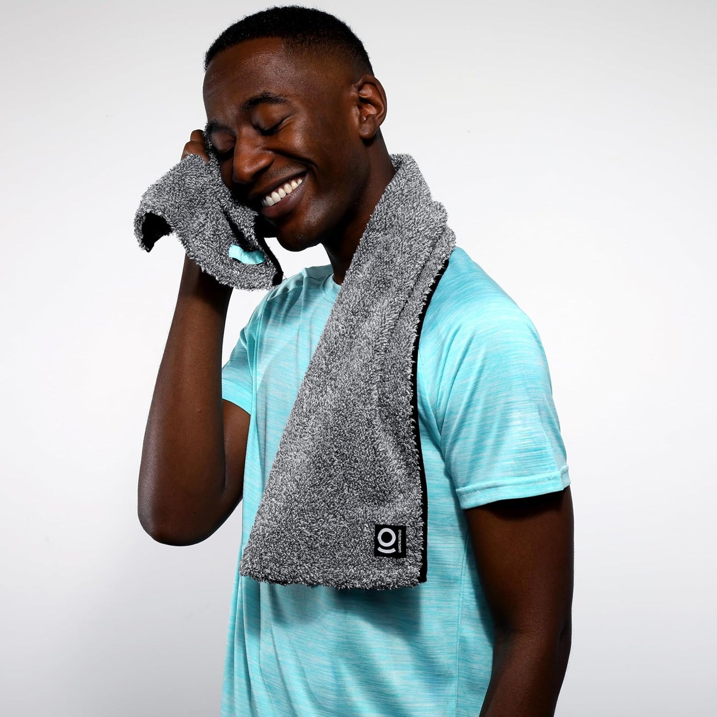 Facesoft Yoga Towel - Infused with Activated Charcoal to Detoxify and Sweat - Made with Eco-Friendly Aqua-Cotton Yarn - Biodegradable and Sustainable - All Ages