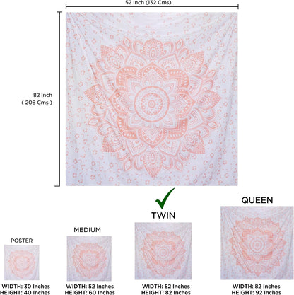raajsee Indian Cotton Green Tapestry Mandala Wall Hangings- Tapestry For Bedroom - Indie Wall Tapestry Hippie Room Decor - Boho Small Tapestrys Aesthetic 30x40 Inches