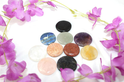 Chakra Healing Crystals Set of 10 Round Stones – Natural Gemstone Collection for Reiki, Meditation, Balancing, Yoga, Energy Work, Home Décor & Gifting