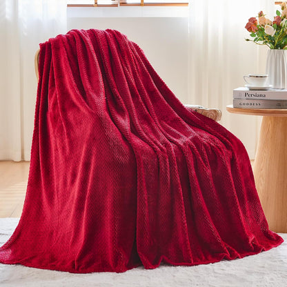 NEWCOSPLAY Super Soft Throw Blanket Light Purple Premium Silky Flannel Fleece Leaves Pattern Lightweight Bed Blanket All Season Use (Light Purple, Throw(50"x60")) - Colors B
