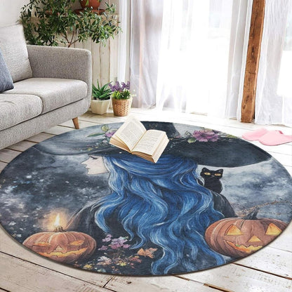 Home Decor Non Slip Kitchen Office Circle Rug, Machine Washable Modern Round Area Rug, Room Sofa Yoga Soft Round Carpet Purple Galaxy Trippy Space Astronaut Art, 36inch