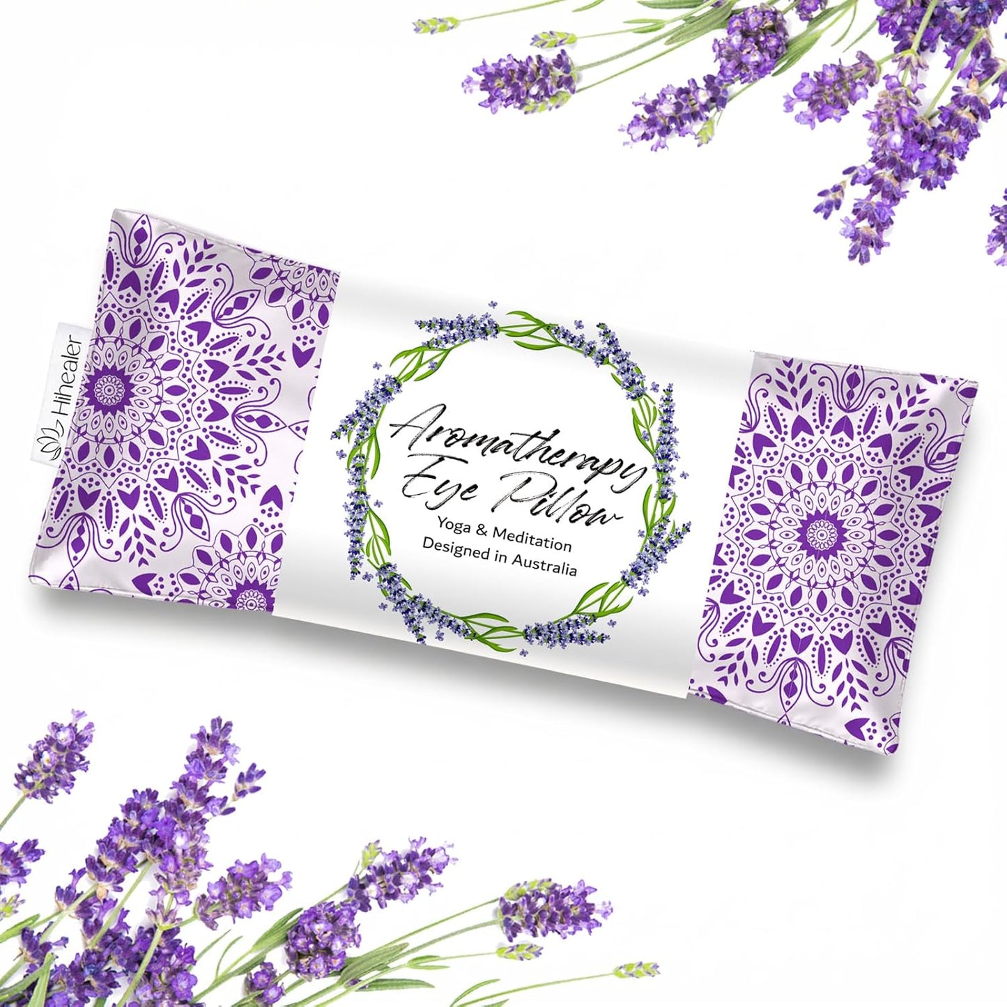 Weighted Lavender Eye Pillow, Mandala Velvet Flaxseed Aromatherapy Eye Mask for Sleeping, Meditation & Yoga Cooling & Heating Pad for Migraine Relief, Relaxation Spa Gifts for Women (Lavender Purple)