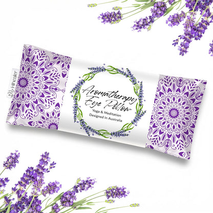 Weighted Lavender Eye Pillow, Mandala Velvet Flaxseed Aromatherapy Eye Mask for Sleeping, Meditation & Yoga Cooling & Heating Pad for Migraine Relief, Relaxation Spa Gifts for Women (Lavender Purple)