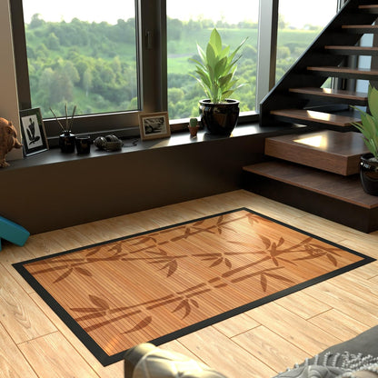 Red Lantern Bamboo Rug - Little Leaf - 4' x 6'