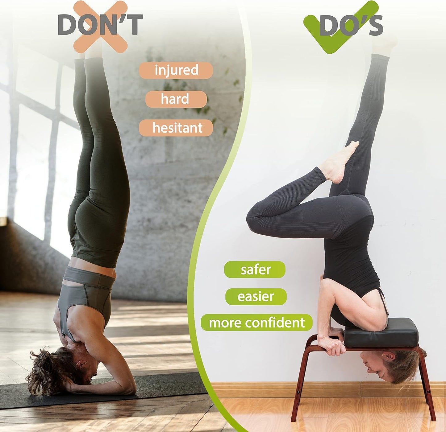 BODY RHYTHM Yoga Headstand Bench, Yoga Inversion Chair, Headstand Trainer for Relieve Stress, Improve Sleep & Digestion and Strength Training, Ideal for Home Workout, Fitness and Gym