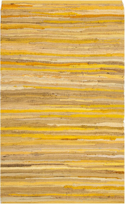 SAFAVIEH Area Rug 3x5 - Rag Rug Collection - Blue & Multi, Handmade Cotton, Boho Stripe Pattern, Ideal for Entryway, Living Room, Bedroom, Dining Space (RAR130B)