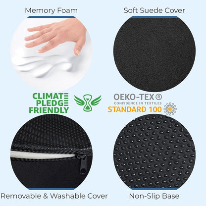 5 STARS UNITED Donut Pillow Hemorrhoid Tailbone Cushion – Large Floor Cushion for Pain Relief – Coccyx, Prostate, Sciatica, Pelvic Floor, Pressure Sores, Pregnancy, Postpartum Recovery, Black