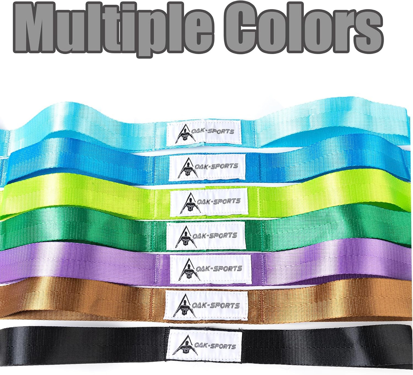 Oak-Sports Stretching Strap Yoga Strap for Physical Therapy with 10 Loops, Yoga Straps for Stretching, Upgraded Non-Elastic Stretch Band for Pilates, Dance and Gymnastics with Workout Guide