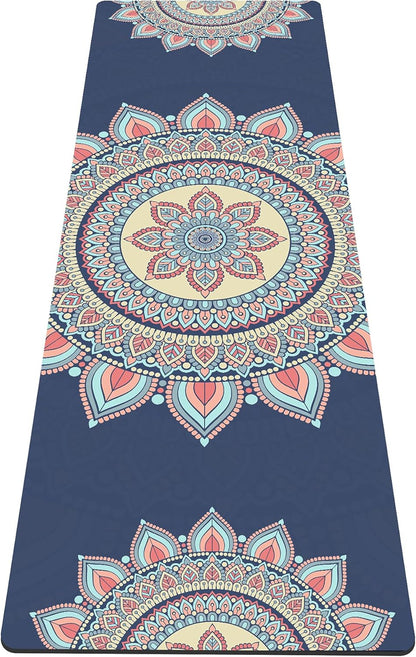 nuveti Yoga Mat Print Extra Thick TPE Non Slip Fitness Exercise Mat with Carrying Bag,72"x24" Extra Thick 6MM Exercise & Workout Mat for Yoga, Pilates Fitness and Floor Exercises - Colors A