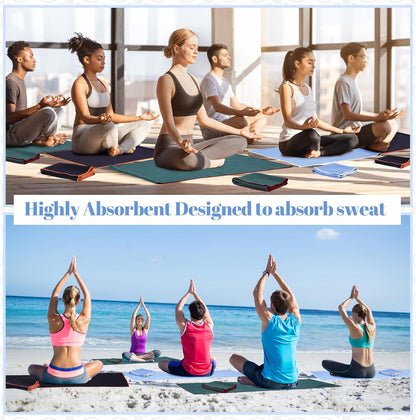 Peryiter 6 Pack Hot Yoga Towel Set - Non Slip Microfiber Towels for Mat and Hand, Quick Dry and Sweat-Activated Grip, 2 Sizes for Women Men Bikram Pilates Gym