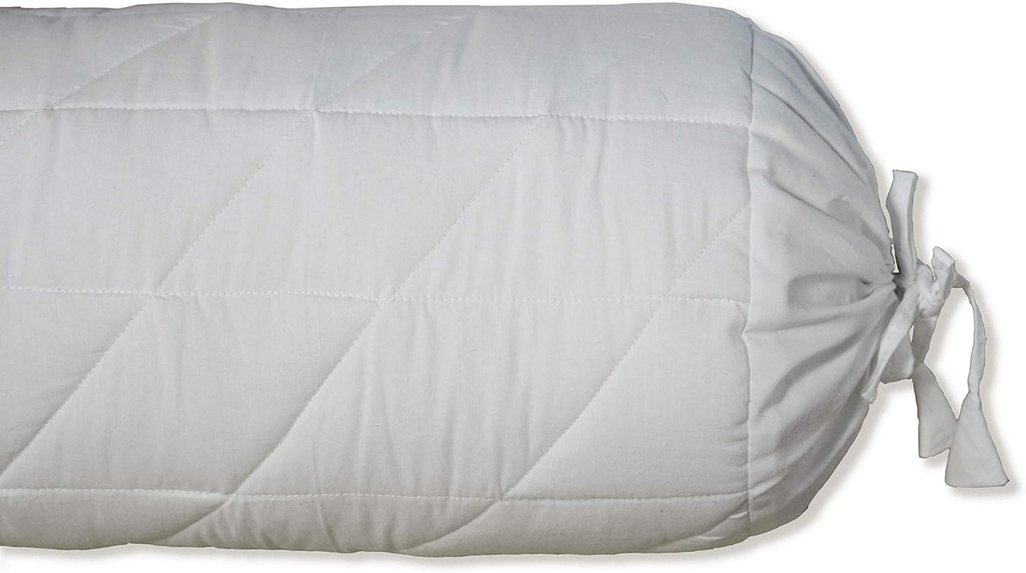 Saffron Quilted Bolster Pillow Cover (Brown, 8" Diameter x24 Long (20 cm x 60 cm))