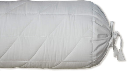 Saffron Quilted Bolster Pillow Cover (Brown, 8" Diameter x24 Long (20 cm x 60 cm))