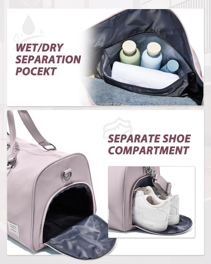 Gym Bag Womens Mens with Shoes Compartment and Wet Pocket Travel Duffel Bag for Women for Plane Sport Gym Tote Bags Swimming Yoga Waterproof Weekend Overnight Carry on Bag Hospital Holdalls - Colors C
