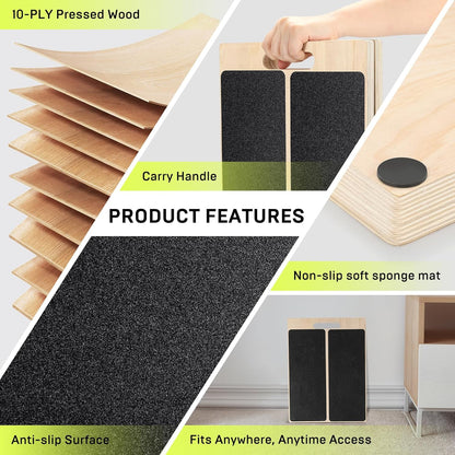 Wooden Slant Board for Calf Stretching – Adjustable Incline Board for Squats, Ankle & Achilles Stretch, Physical Therapy Foot Stretcher, Non-Slip Wedge for Knees Over Toes, Balance & Mobility Training