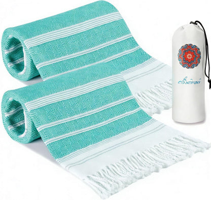 Antfuny Turkish Beach Towels Vacation Essentials Quick Dry Sand Free Oversized Bath Pool Swim Towel Extra Large XL Blanket Adult Travel Cruise Accessories Must Haves Clearance Stuff Necessities - Colors A