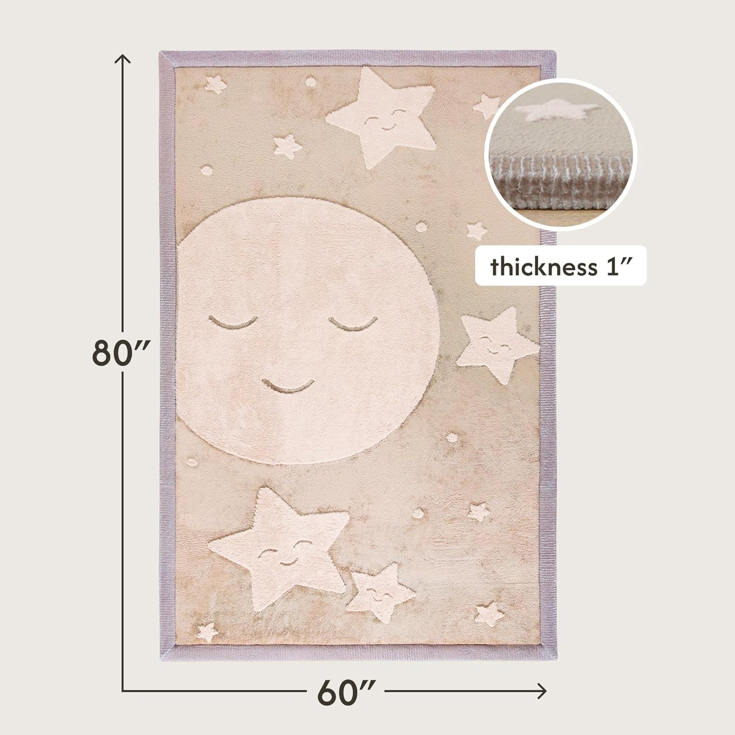 Hakuna Matte CloudSoft Mat for Floor 60" x 80" Beige – Coral Velvet Memory Foam Rug – Non-Slip, Water-Resistant