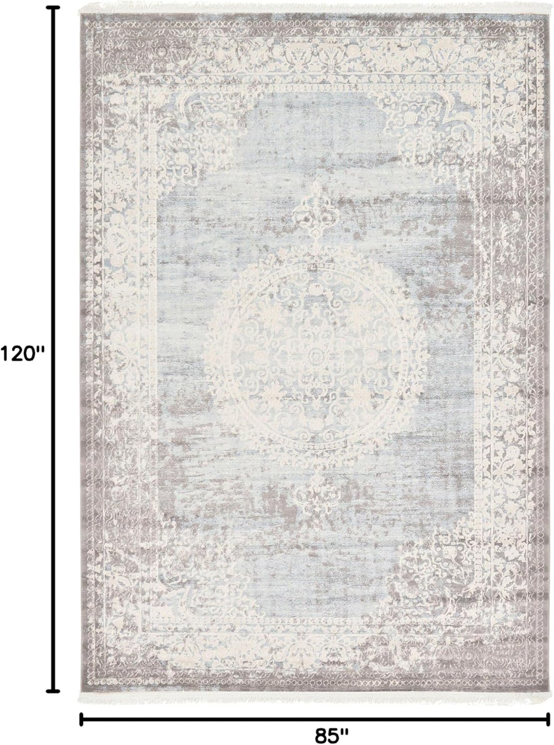 Unique Loom New Classical Collection Area Rug - Olwen (4'Round, Purple/ Gray)