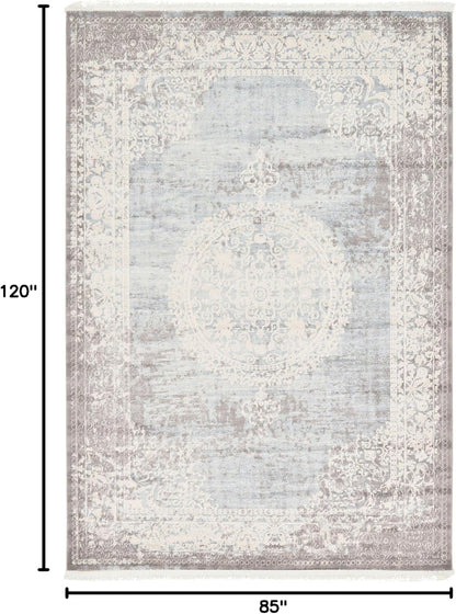 Unique Loom New Classical Collection Area Rug - Olwen (4'Round, Purple/ Gray)