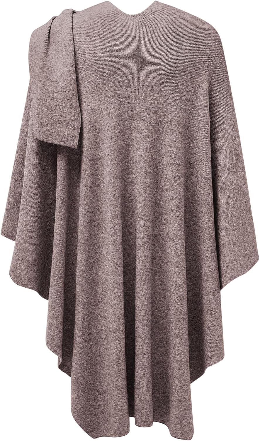 PULI Womens Large Cross Front Poncho Sweater Wrap Topper Knitted Elegant Shawls Cape for Fall Winter