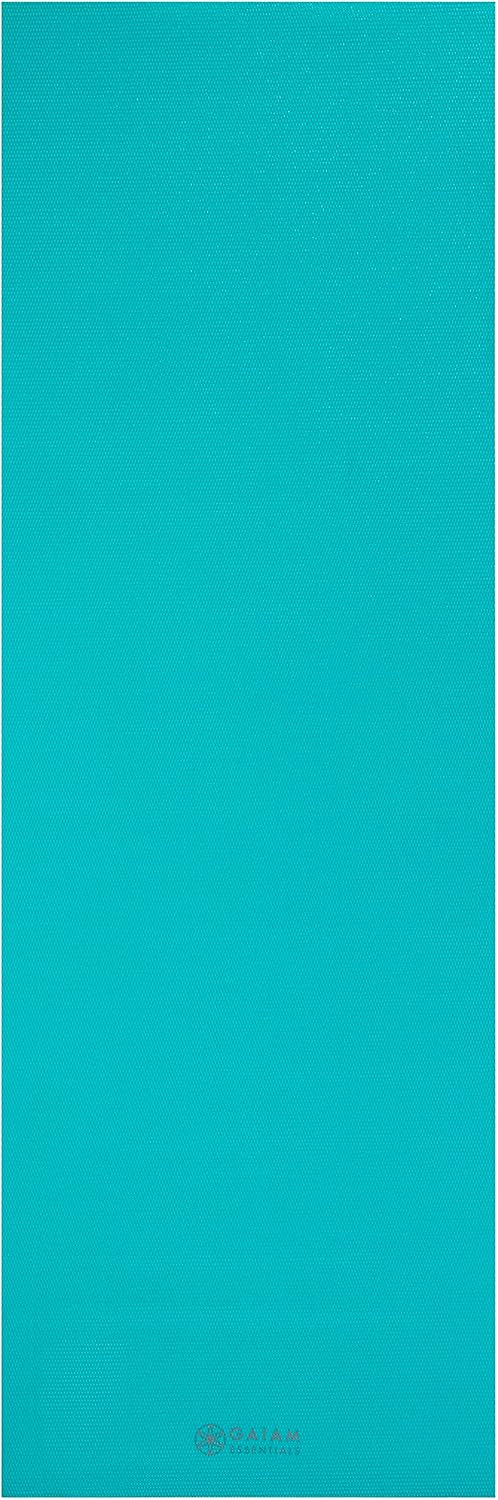 Gaiam Essentials 1/4" Thin (6mm) Yoga & Pilates, Fitness & Exercise Mat with Easy-Cinch Carrier Strap Cusion Support For Fitness and Gym Workouts