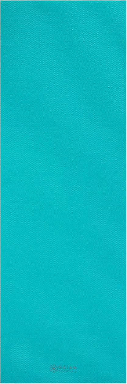 Gaiam Essentials 1/4" Thin (6mm) Yoga & Pilates, Fitness & Exercise Mat with Easy-Cinch Carrier Strap Cusion Support For Fitness and Gym Workouts