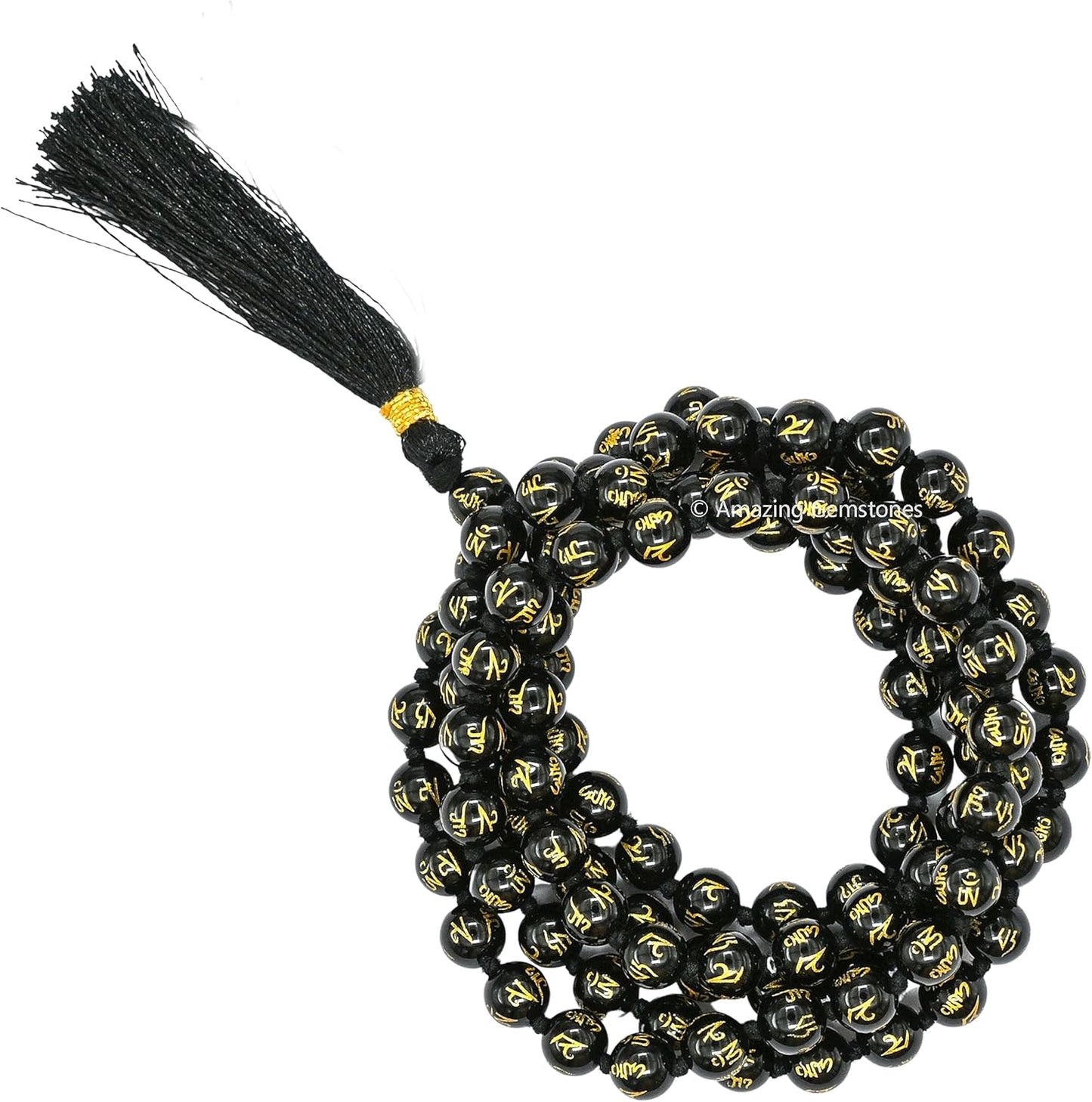 Amazing Gemstone 108 Beads Handmade Mala (Knotted, Rudraksha) - Colors A