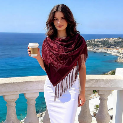 E-Clover Lace Shawl Velvet Scarfs Shawls and Wraps for Evening Dresses Wedding Shawl Wraps for Dress Accessories Winter