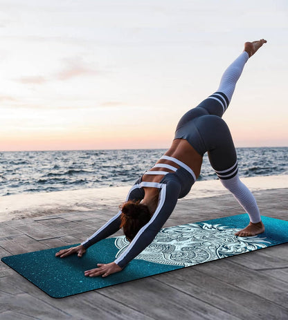 Non Slip Yoga Mat TPE Workout Mat for Men Women, Thick Workout Mat with Carrying Strap, Fitness Mats for Exercise, Yoga, Fitness, Pilates, Floor Workouts (72" x 24" x 6mm)