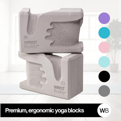 WRISTBuddy® Yoga Blocks 2-Pack (Left + Right) — Ergonomic, Hand-Shaped EVA Blocks for Wrist Relief & Better Grip | Doctor-Designed Support for Yoga, Pilates, Handstands, Push-Ups & Rehab