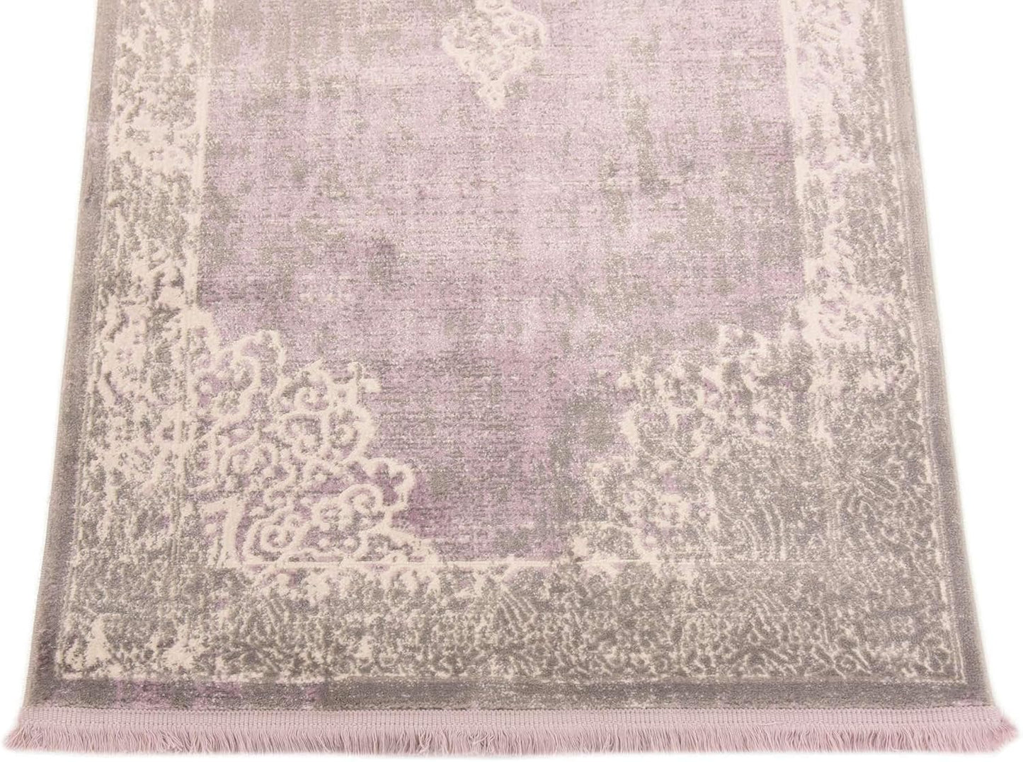 Unique Loom New Classical Collection Area Rug - Olwen (4'Round, Purple/ Gray)