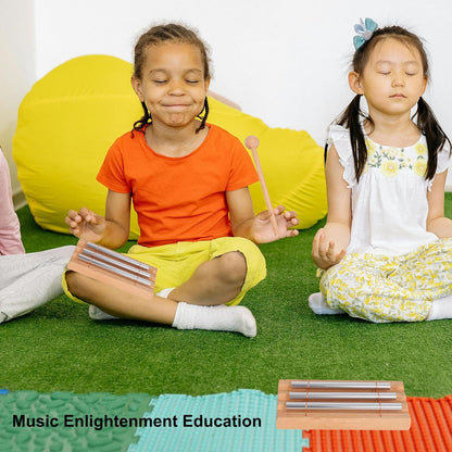 LIEKE 7 Tone Hand Chime Instrument Meditation Chime Mindfulness Bell with Nice Tone For Yoga Meditation Sound Healing Teachers' Classroom Management Tool