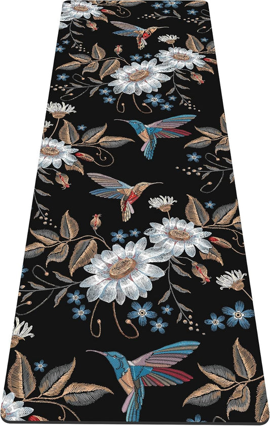 nuveti Yoga Mat Print Extra Thick TPE Non Slip Fitness Exercise Mat with Carrying Bag,72"x24" Extra Thick 6MM Exercise & Workout Mat for Yoga, Pilates Fitness and Floor Exercises - Colors B