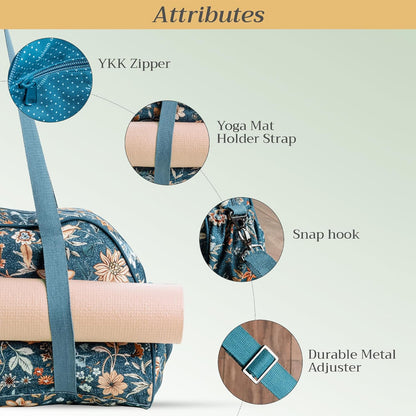 Maison d' Hermine Yoga Mat bag, Cylindrical bag for Woman&Men, yoga mat Bag &Adjustable shoulder straps Yoga Mat Carrier Bag with Drawstring Water Bottle Pocket and zipper pocket Easter Gifts