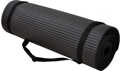 Fitvids All Purpose 1/2-Inch Extra Thick High Density Anti-Tear Exercise Yoga Mat and Knee Pad with Carrying Strap and Optional Yoga Blocks, Multiple