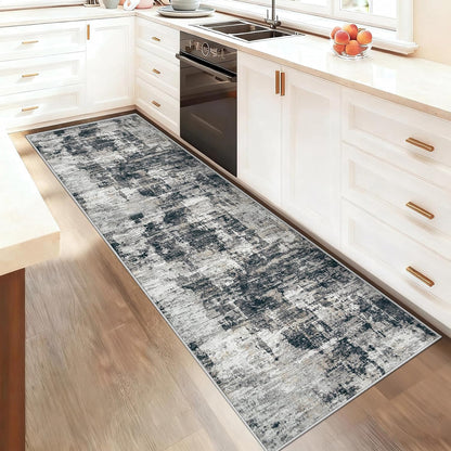 XLUEZ 8x10 Area Rugs for Living Room, Washable Modern Abstract Large Area Rug Neutral Soft Non Slip Kids Rug Stain Resistant Indoor Carpet for Bedroom Nursery Dining Children's Room(Blue, 8'x10')